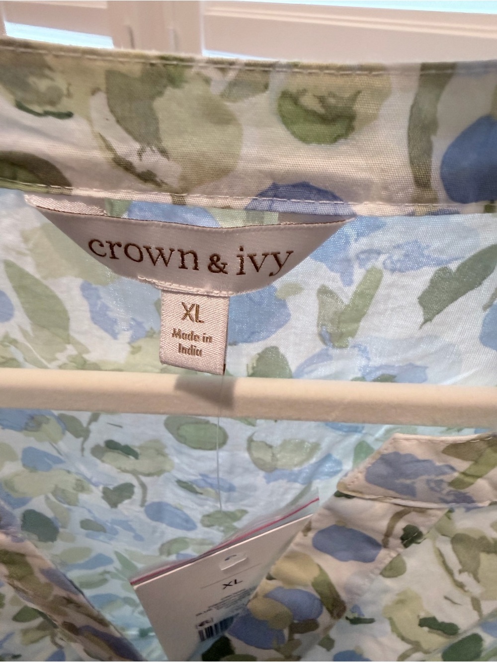 NWT Crown & Ivy Blue Green Abstract Tiered Mini Dress XL - Picture 5 of 5